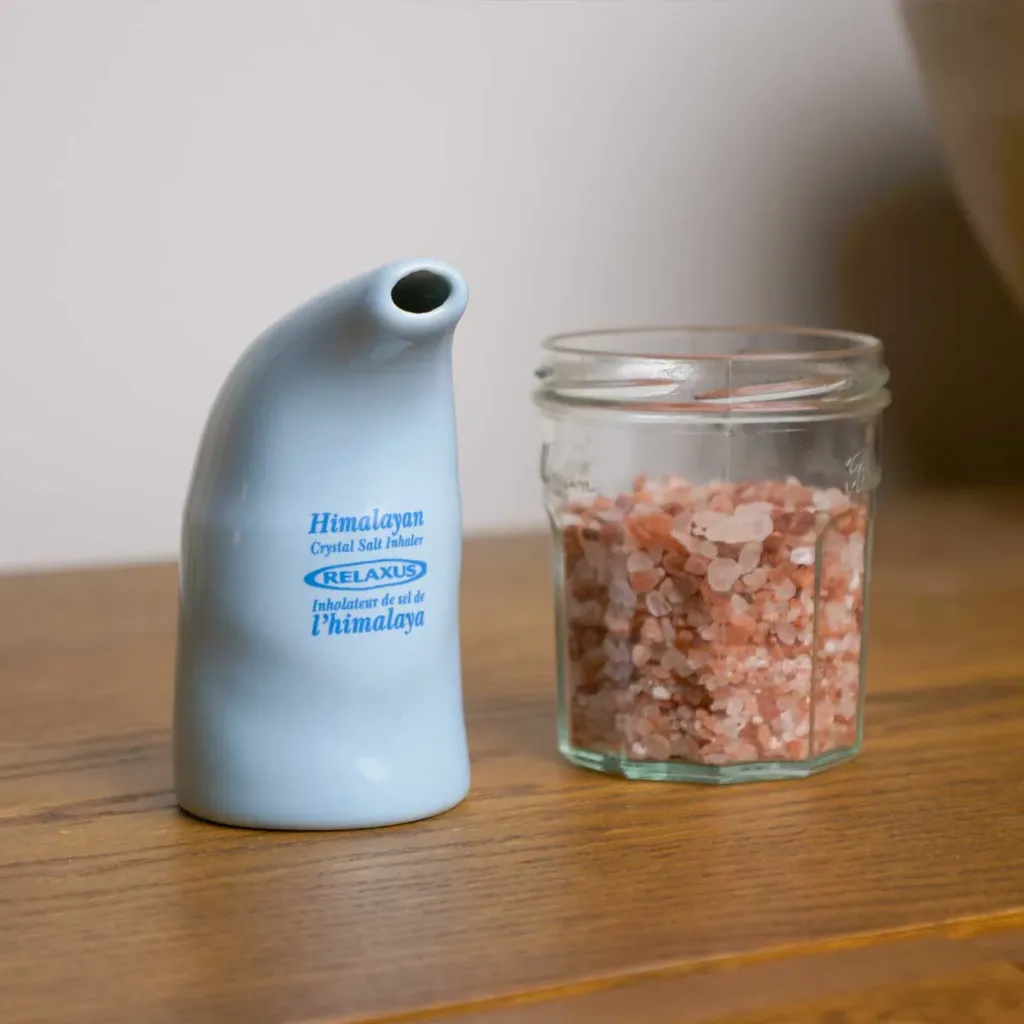 Himlayan Pink Salt ceramic inhaler with granual jar